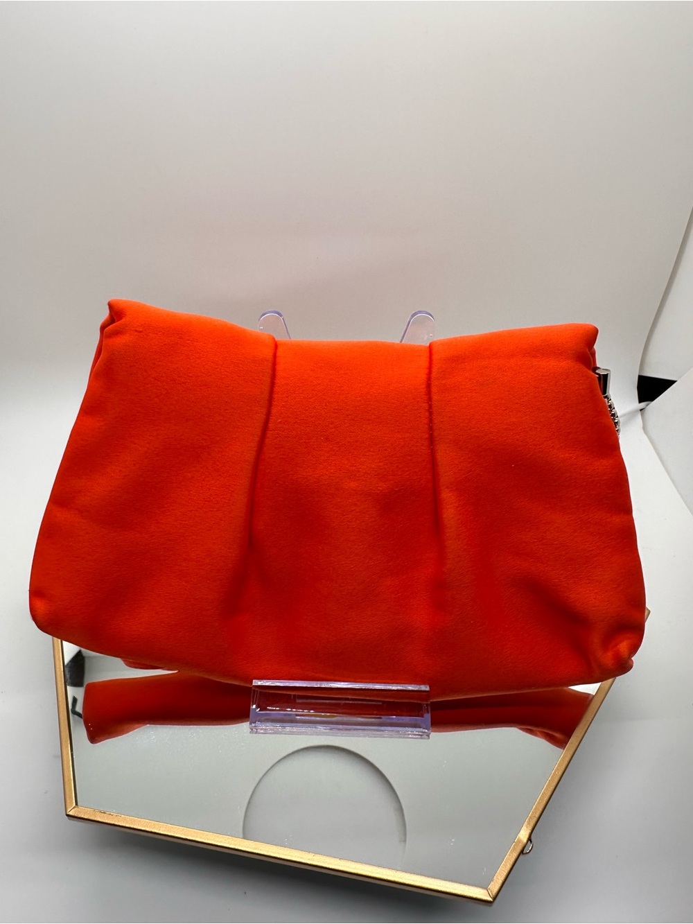 henri bendel Orange Fold-Top Wristlet with Metal Accent - Picture 3 of 7